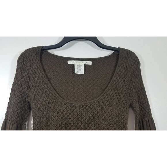 Max Studio Womens Dress Size Medium Brown Long Sleeve Sweater Knit Cotton Blend - Picture 3 of 10